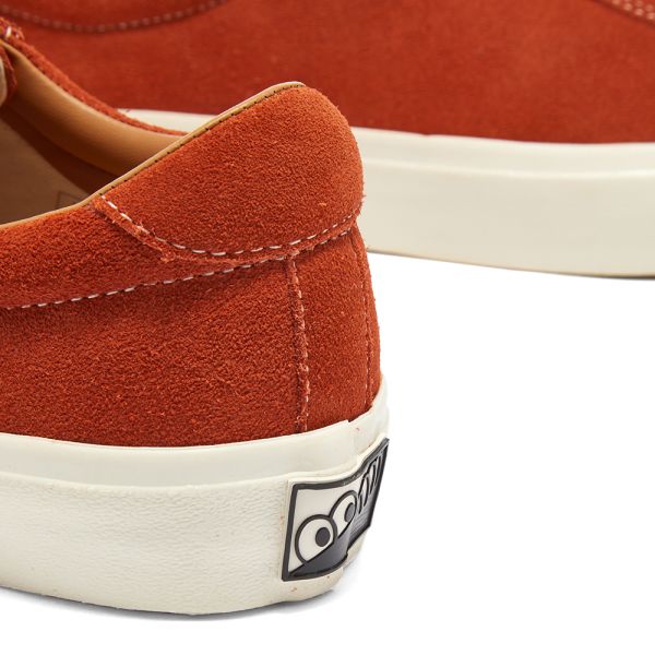 orange suede sneakers