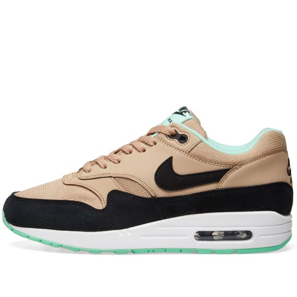 nike air max 1 desert black green glow