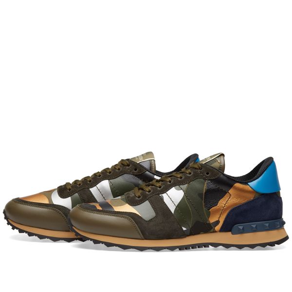 valentino metallic camo rockrunner sneaker
