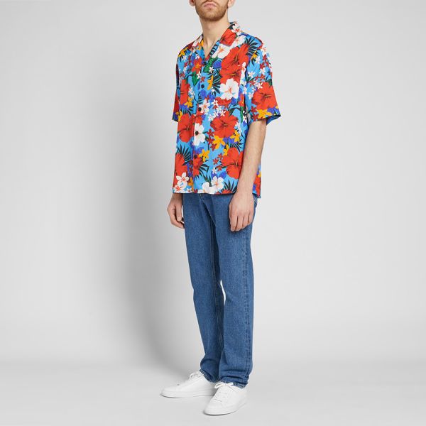 AMI Short Sleeve Floral Camp Collar 