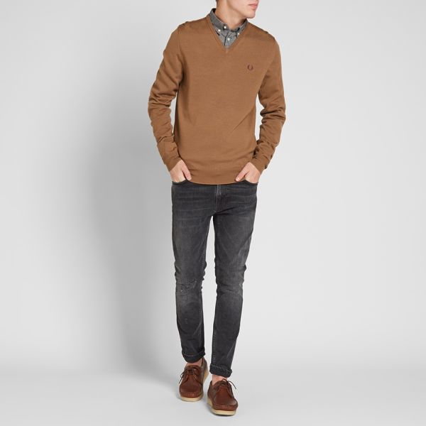 Fred Perry Classic V Neck Sweater Dark 