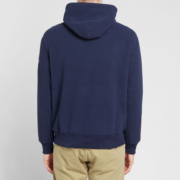 polo fleece popover hoodie in navy