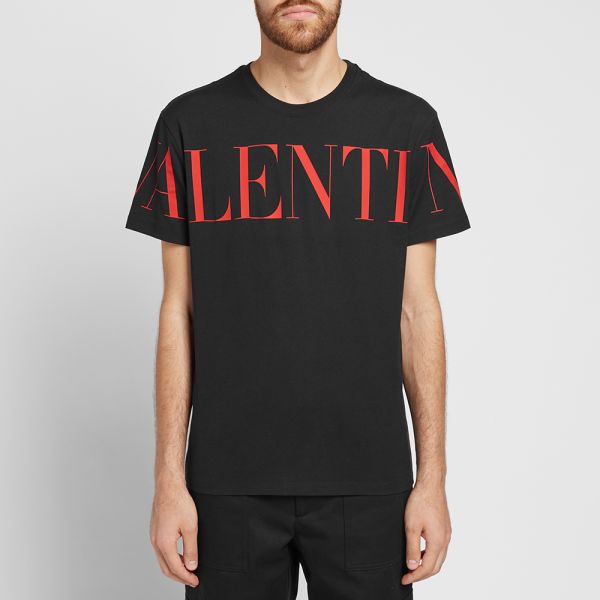 Valentino Large Logo Tee Black \u0026 Red 