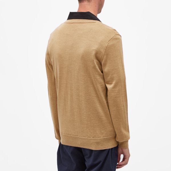 beige long knit cardigan