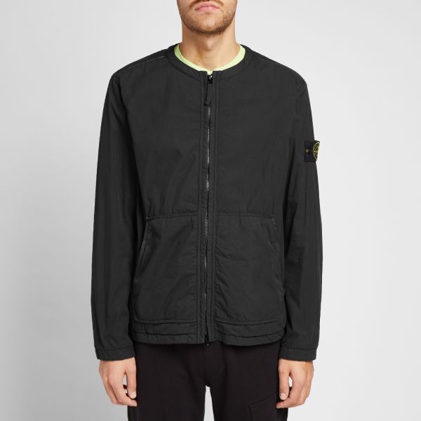 Stone island collarless overshirt clearance