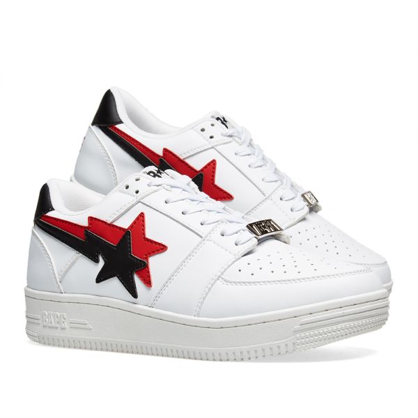 a bathing ape bapesta low double star white