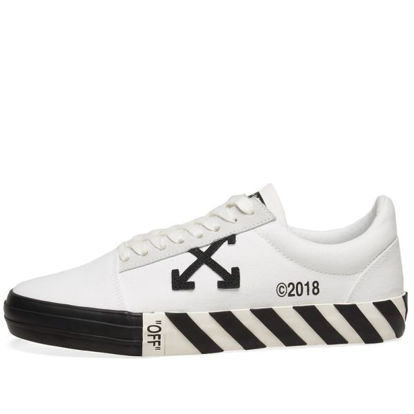 vulcanised striped low top sneakers
