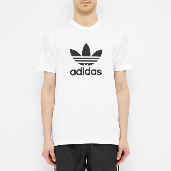 white adidas trefoil shirt