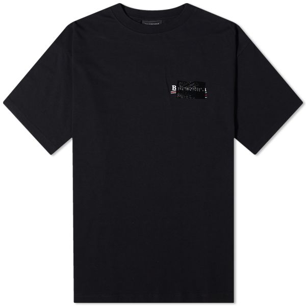 balenciaga black and white t shirt