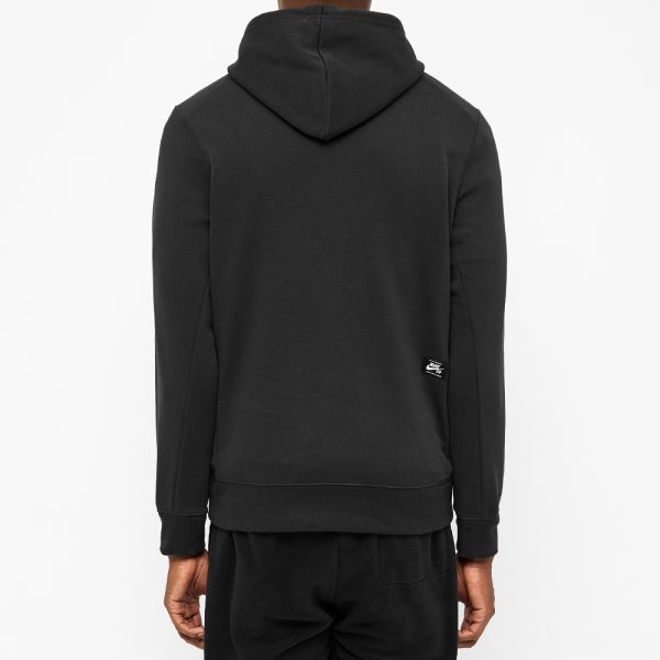 nike sb swoosh embroidery hoodie black nike sb swoosh embroidery hoodie black