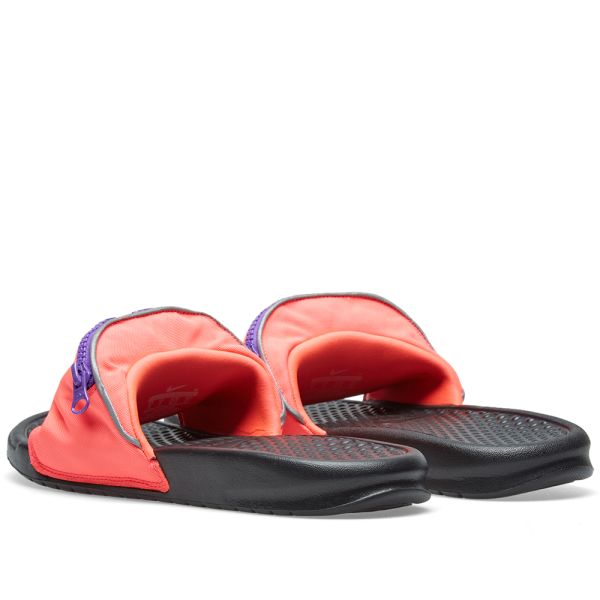 nike zip pocket slides