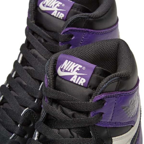 nike air jordan 1 retro high og court purple & white