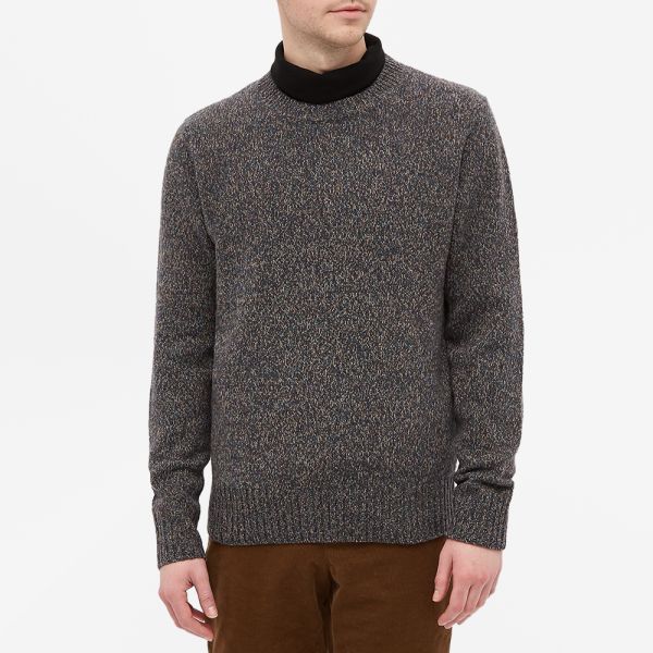A P C Marcus Heathered Crew Knit Brown End