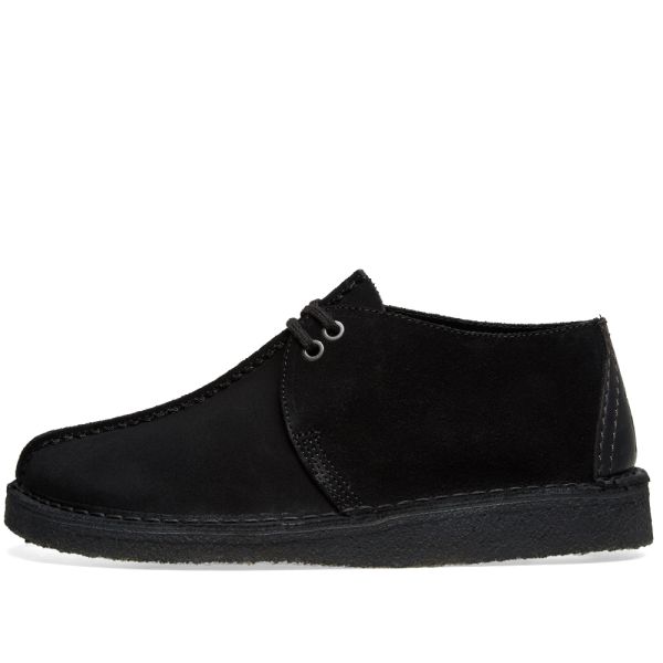 clarks desert trek black suede