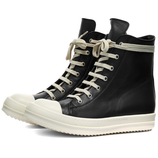 Rick owens high top leather sneaker clearance