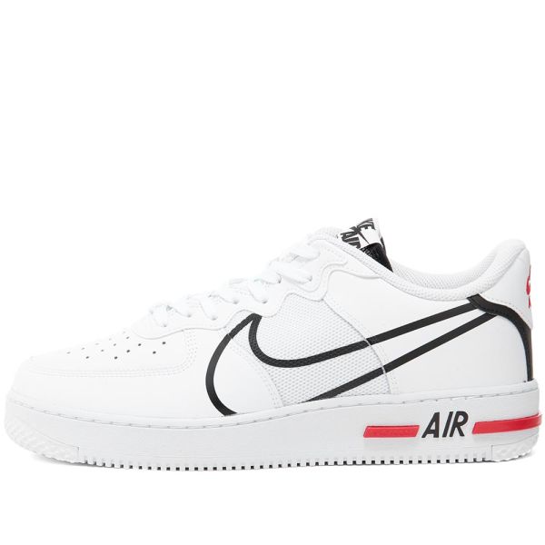 Nike Air Force 1 React White Black Red End