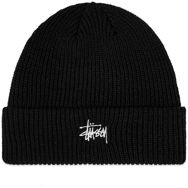 stussy basic cuff beanie black