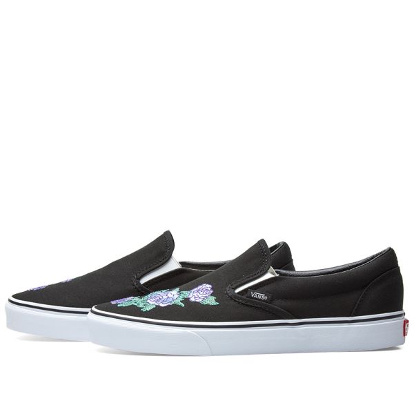 vans rose thorns classic slip on shoes