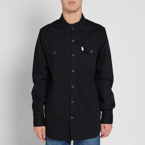 Off white black denim shirt clearance