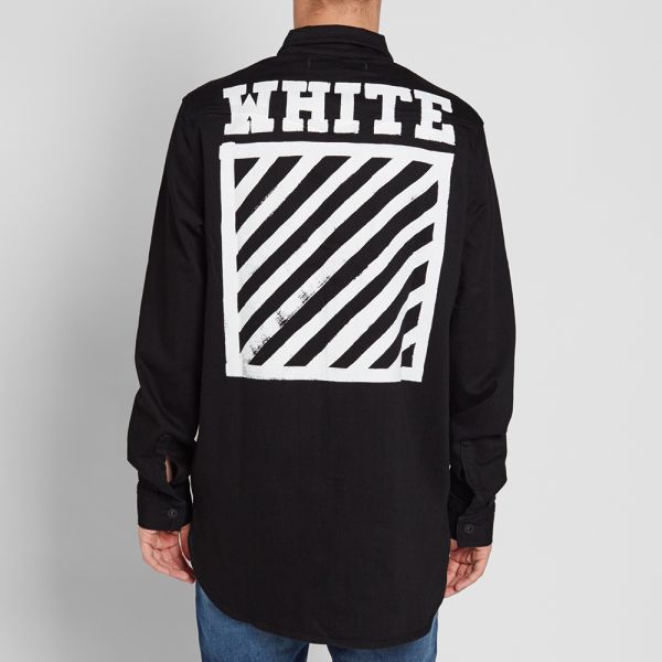 Off white black denim shirt clearance