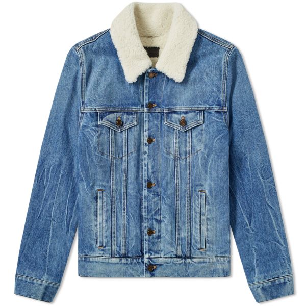 real shearling denim jacket