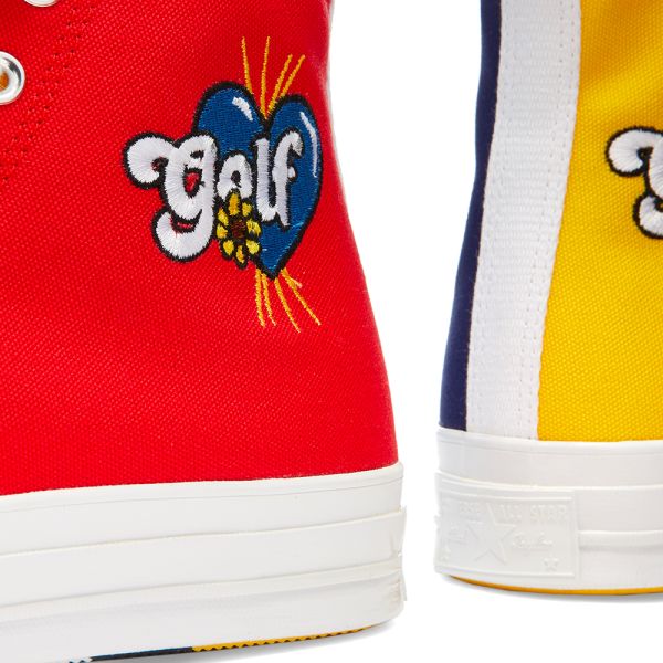 red blue yellow chuck taylors