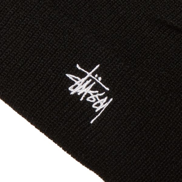 stussy basic cuff beanie black