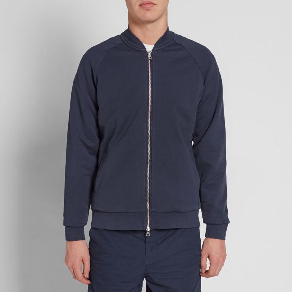 navy cotton bomber jacket