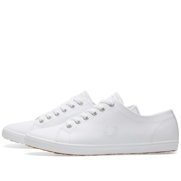 fred perry kingston leather plimsolls in white