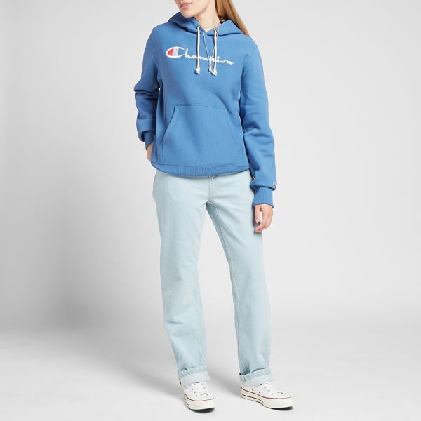 baby blue champion hoodie womens