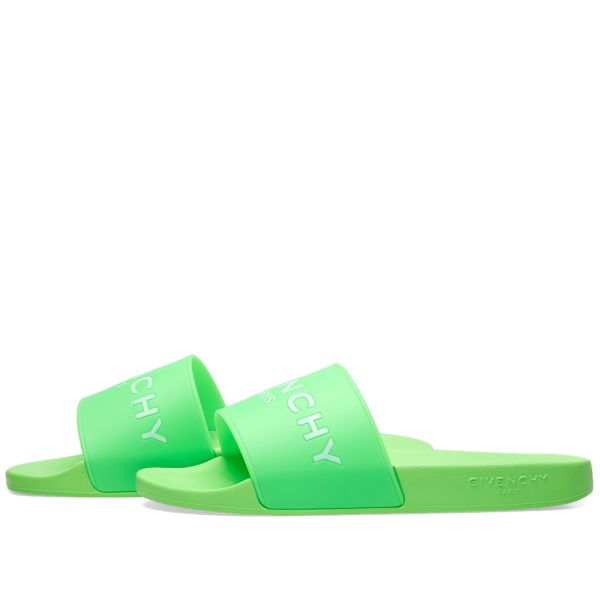 neon givenchy slides