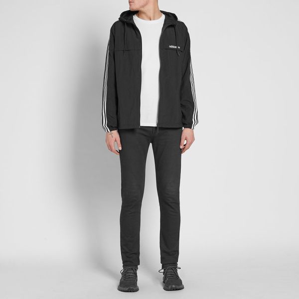 adidas three stripe windbreaker