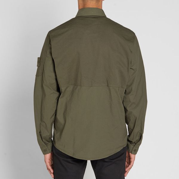 Stone island ghost overshirt khaki clearance