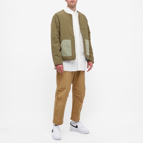Magic Castles Reversible Fleece Nylon Liner Jacket Olive Light Sand End