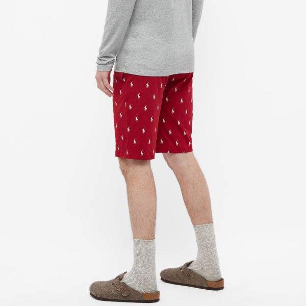 Polo Ralph Lauren Sleepwear All Over Pony Sweat Short Eaton Red End