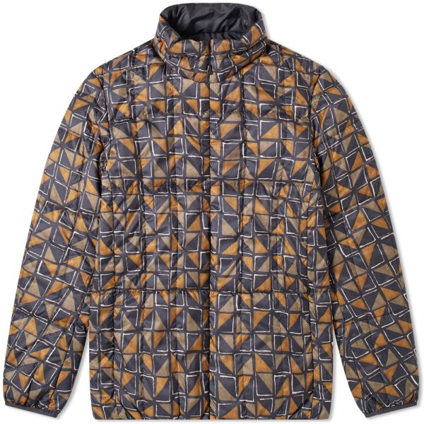 Snow Peak Printed Recycled Middle Down Jacket Khaki End