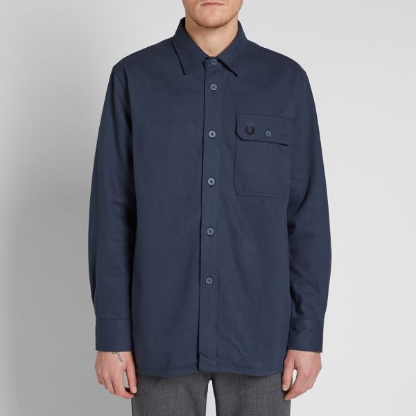 Fred perry twill utility overshirt clearance