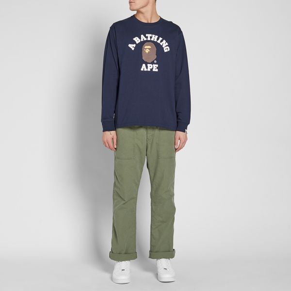 Bape college long sleeve tee Clearance