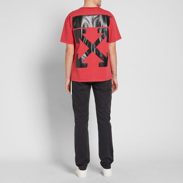 Off white x champion t shirt red clearance