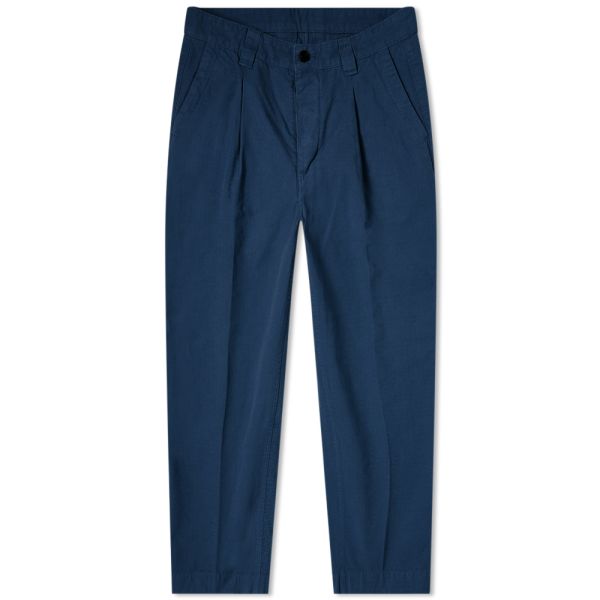 Navy pleated trousers clearance