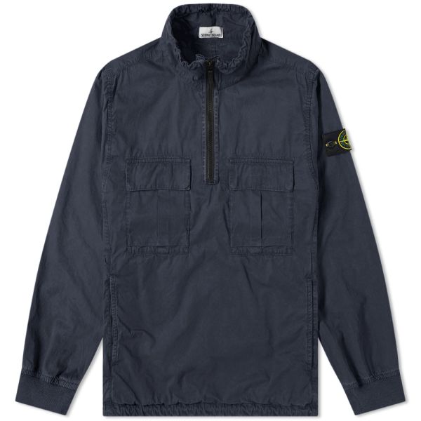 Stone island garment dyed popover shirt clearance