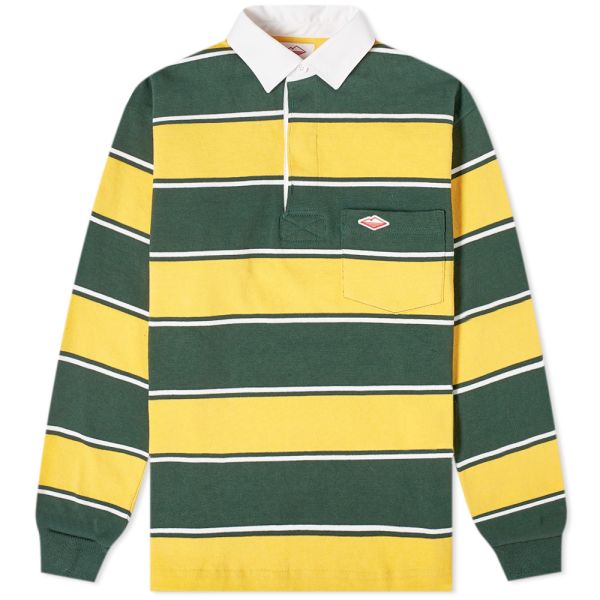 Battenwear Pocket Rugby Shirt Gold Green White Stripe End - Green And White Rugby Shirts Battenwear Pocket Rugby Shirt Gold Green White Stripe End - Green And White Rugby Shirts