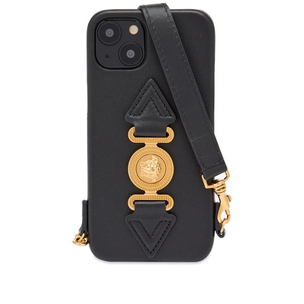 Versace Medusa Head iPhone 13 Pro Strap Holder Black & Gold END. (Global)