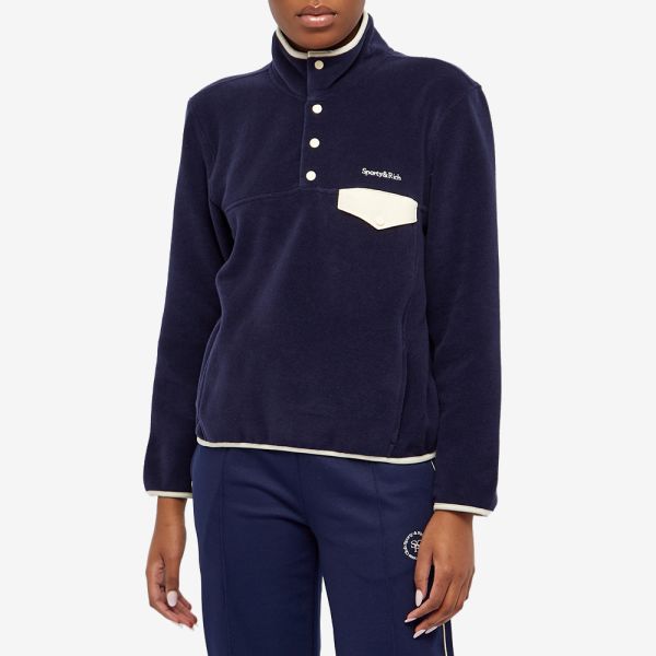 Sporty & Rich Serif Logo Polar Sweat Navy & Cream END. (AU)