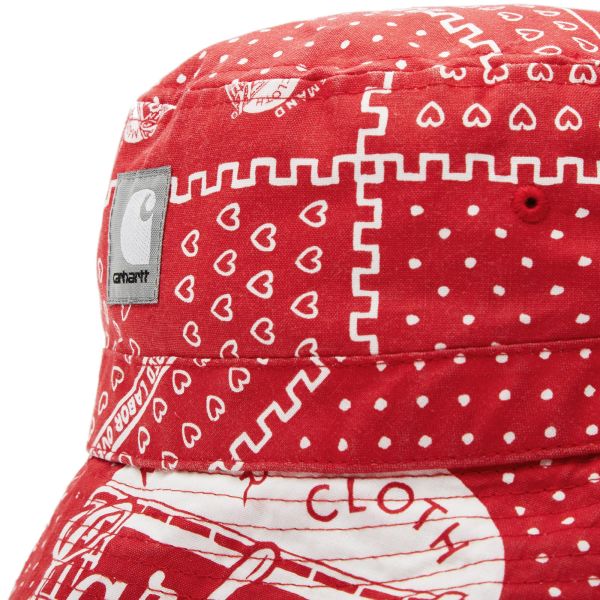 red bandana bucket hat
