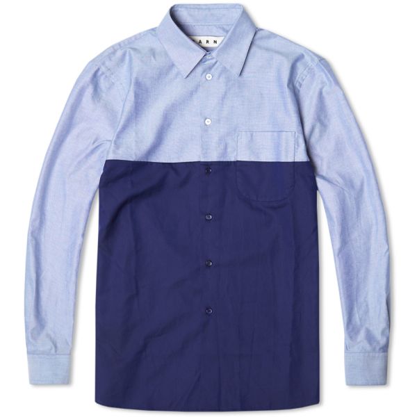 Marni Colour Block Oxford Shirt Blue China End