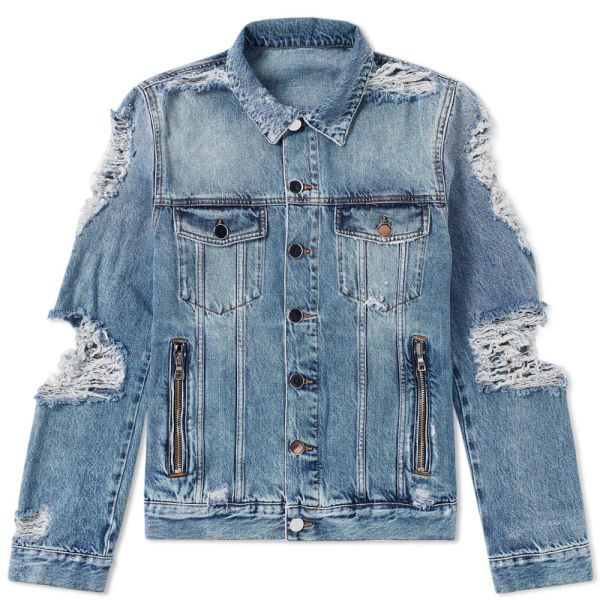 Destroyed denim vest clearance