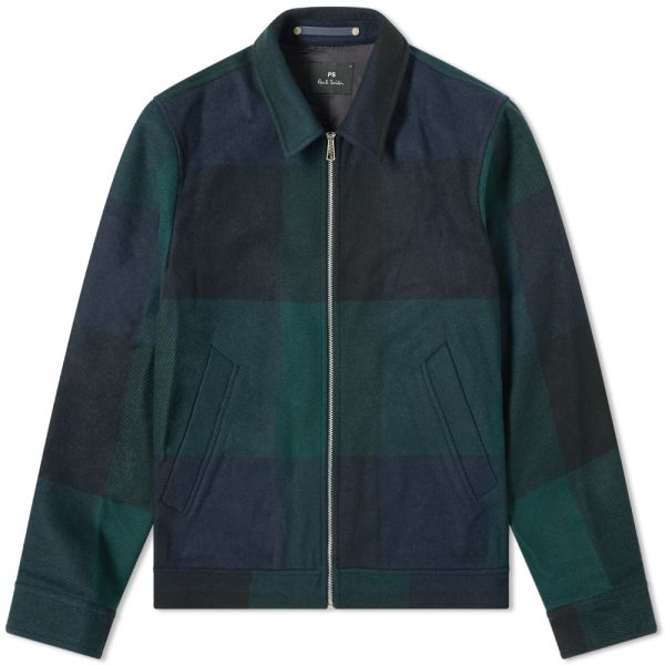 Paul Smith Buffalo Check Jacket Navy Green End