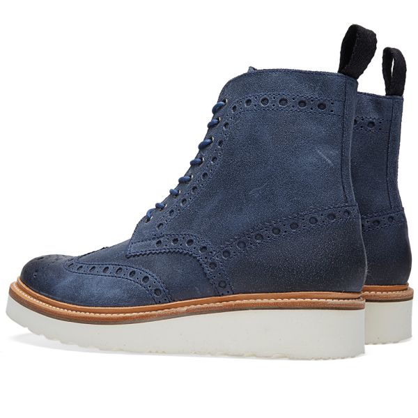 blue brogue boots men's
