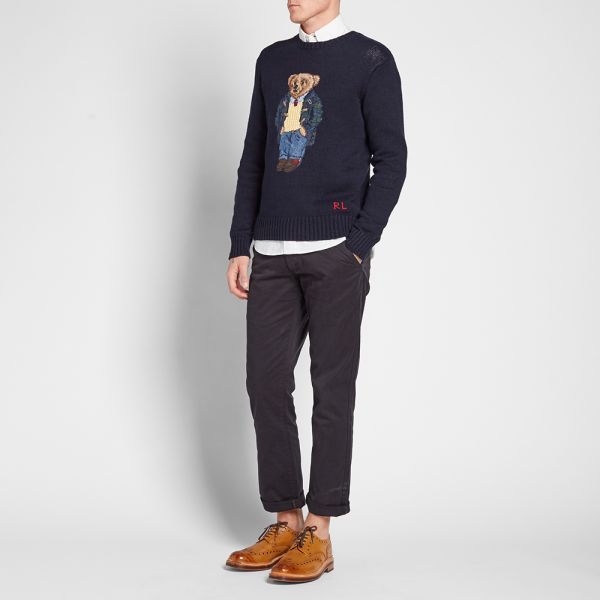 Polo Ralph Lauren Preppy Bear Crew Knit Navy End